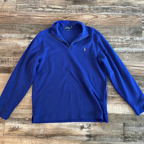 Beautiful blue Polo Ralph Lauren quarter zip sweater - Picture 1 of 3